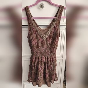 Free People Lace and Beaded Sleeveless Top Size XS